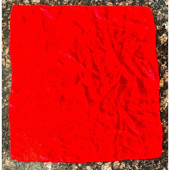 VTG Men's Silk hand Rolled Pocket Square Handkerchief Solid Red Accessory - Picture 1 of 1